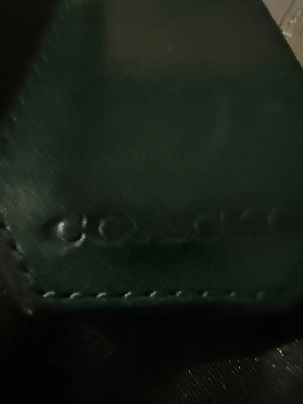 Coach Teal Leather Key Fob with Metal Bottle Opener
